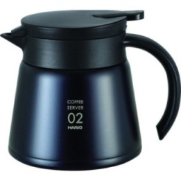 HARIO V60 HEAT RETAINING STAINLESS STEEL SERVER 600 ML BLACK