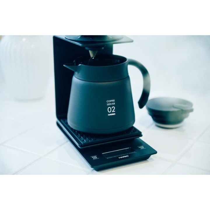 HARIO V60 HEAT RETAINING STAINLESS STEEL SERVER 600 ML BLACK - 2
