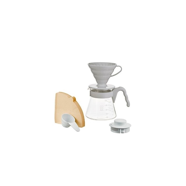 HARIO V60 COFFEE SERVER 02 SET PALE GREY