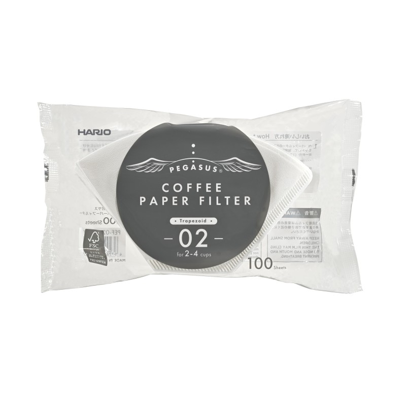 hario pegasus 02 – filtros de papel blancos 100 unidades