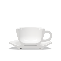 Clubhouse Tulip Cappuccino Cup 210cc - Porcelain & Saucer