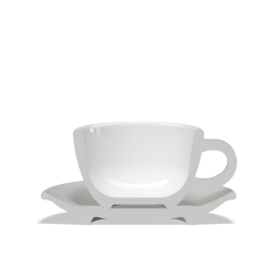 Clubhouse Tulip Cappuccino Cup 210cc - Porcelain & Saucer