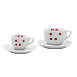 Tazza Cappuccino ECS "Dots" - Set di 6 con Piattino