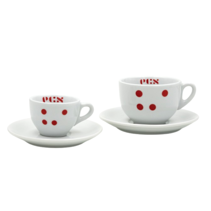 ECS CAPPUCCINO CUP "DOTS" WITH SAUCER - SET DI 6 - 2