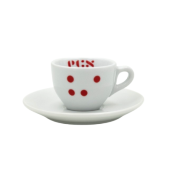 ECS TAZAS ESPRESSO "DOTS" CON PLATILLO - JUEGO DE 6