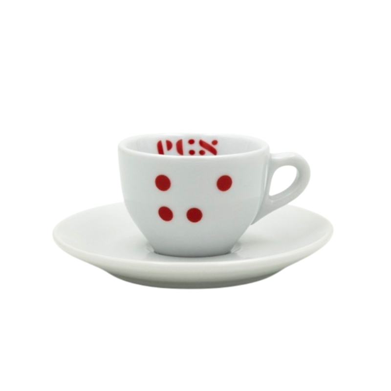 Tazza Espresso ECS "Dots" - Set di 6 con Piattino