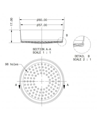 IMS E61 200 RNT Competition Shower Screen 200 microns REINFORCED for E61 